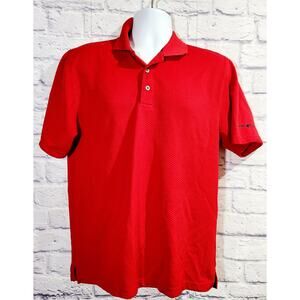 Beverly Hills Polo Club Red Short Sleeve Polo Shirt Medium Lightweight Soft